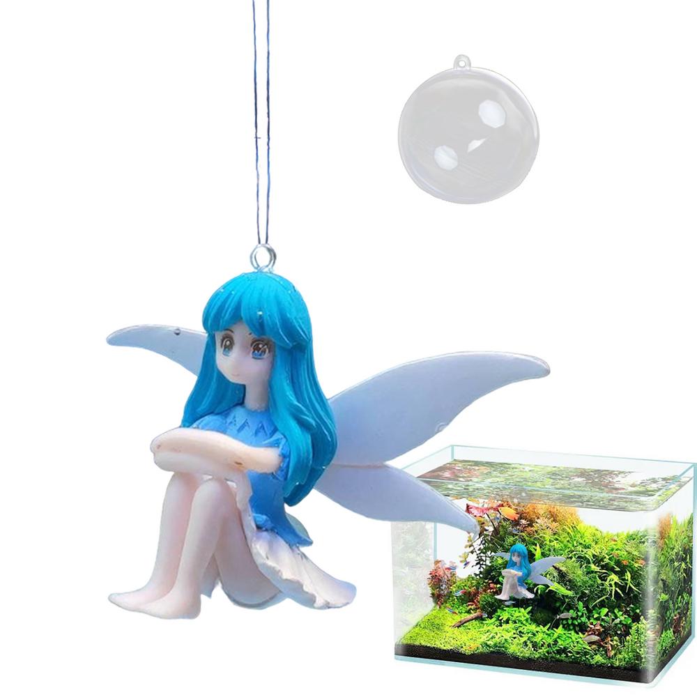 Floating Aquarium Decorations Small Cartoon Little Fairy Fish Tank Figurines Cute Decorations Landscaping Ornament Flower Fairy