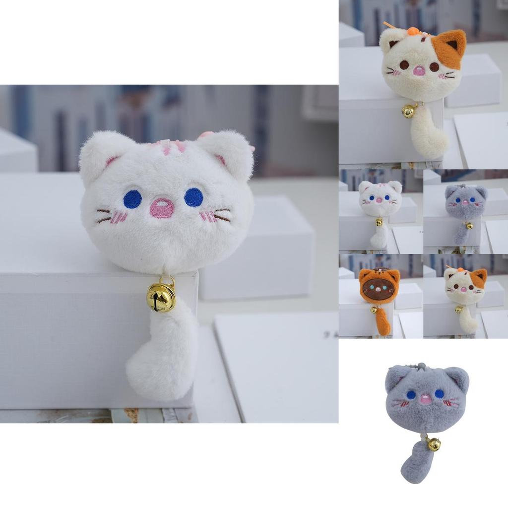 Adorable Cartoon Plush Cat Keychain Soft Pp Cotton Filling Cute Toy For Students