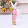 Resin Bunny Decor Easter Desk Statue Rabbit with Scepter Resin Rabbit Animal Sculpture Spring Creative Tabletop Ornaments for