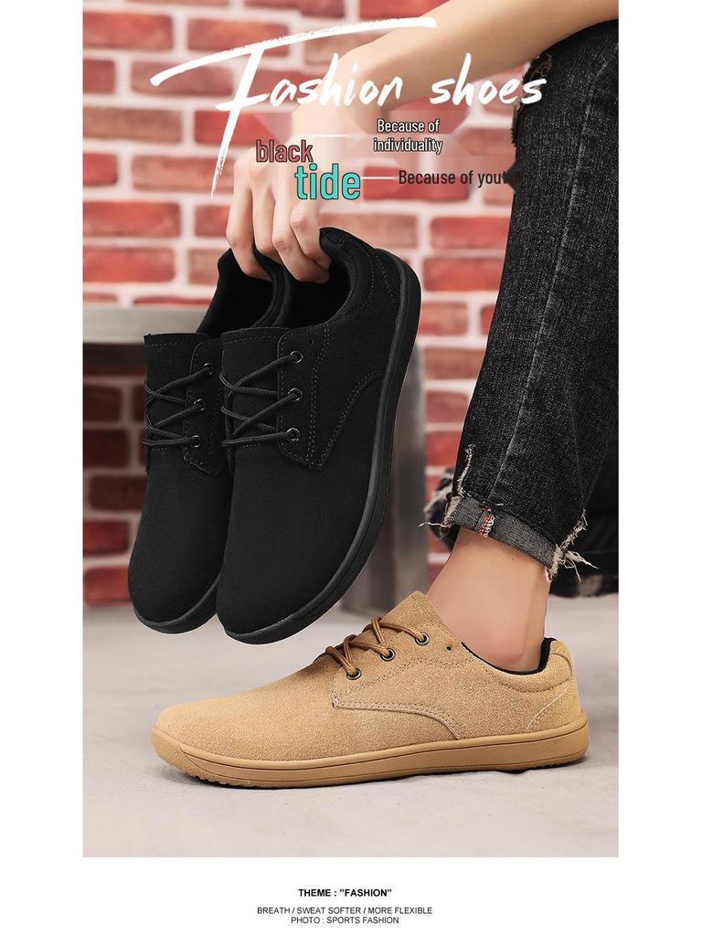 Übergröße Herren Barfußschuhe für breite Füße mit Gummisohle und weichem Obermaterial