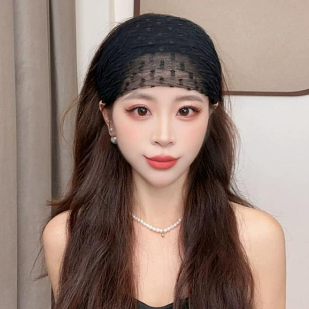 Elastic Wide Side Hair Hoop Non Slip Women Lace Hairbands For Women Girls