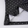 European & American Sweet Polka Dot Puff Sleeve Cropped Top with Button-Up & Round Neck - Slim Fit, Long Sleeve