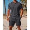 2025 Men's Versatile Summer Sports Two-Piece Set: Loose Short Sleeve Polo & Shorts
