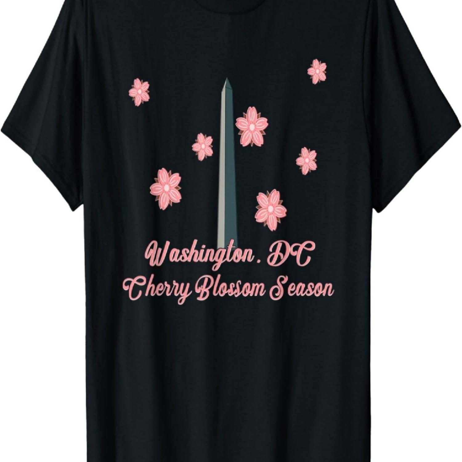 Washington DC, Cherry Blossom Season, Washington Monument T-Shirt S