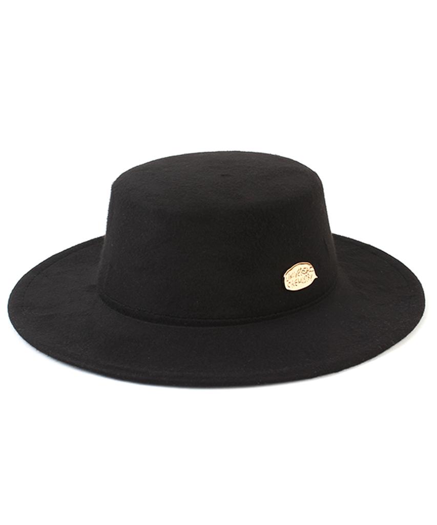Yunibeosyeolkemiseuteuli Poly Black Flat Fedora