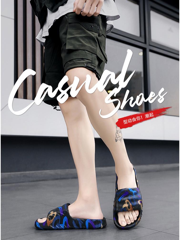 Summer Men's Camouflage Thick-Soled Casual Slippers with Step-On Comfort