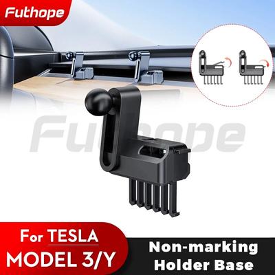 Futhope 17mm 6-Claw Dashboard Panel Base Phone Solar Power Bracket For Tesla Model 3 Model Y 4.0-7.2 Inch Mobile Phone Holder