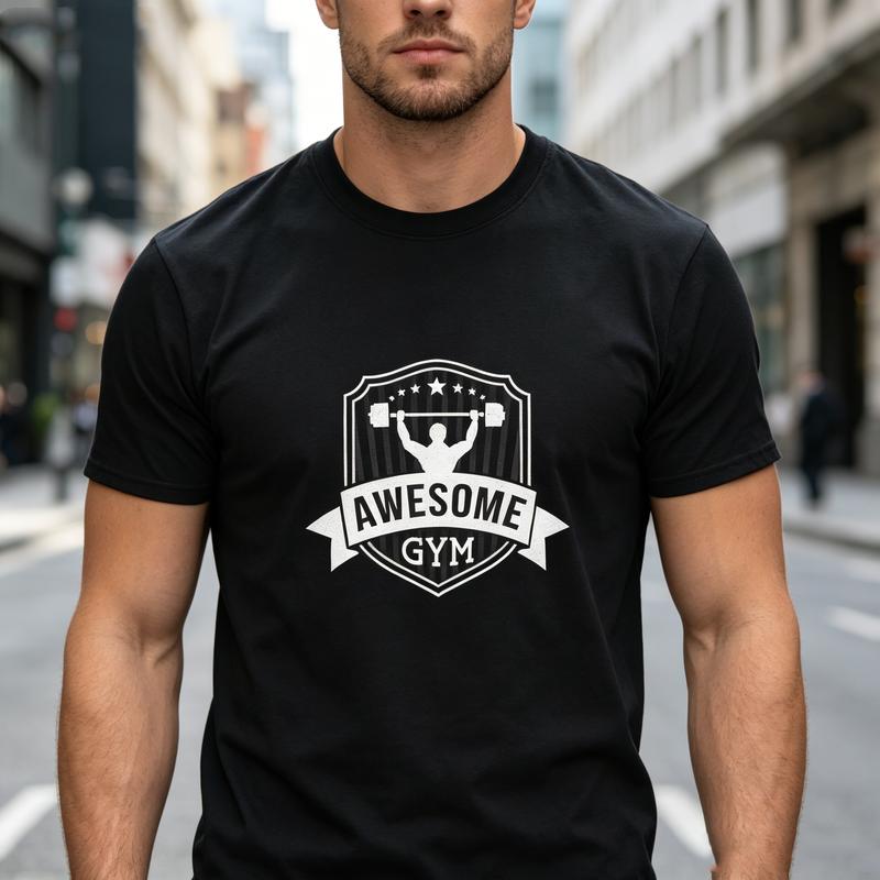 Vintage Gym Badge Print Tshirt Premium Soft Cotton Casual Unisex Short Sleeve Tee Oversized T Shirt Y2k