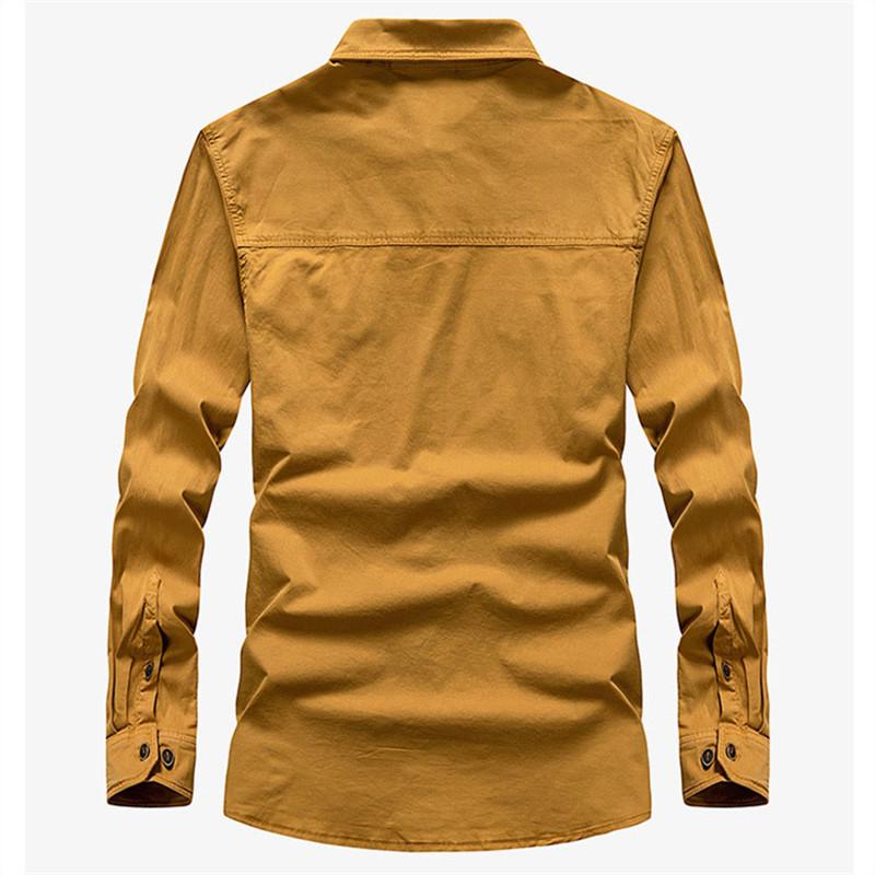 Spring Autumn Loose Long Sleeve Casual Shirts Men Pure Color Workwear Top Youth Fashionable Cotton Shirt Man