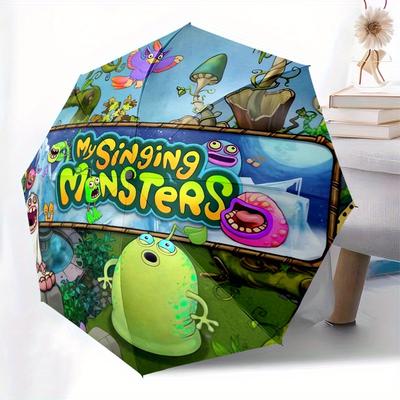 1pc My Singing Monsters Themed High-quality Umbrella,Automatic Opening and Closing Umbrella,Multi-functional Umbrella G0811258