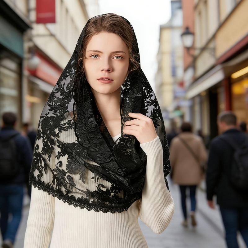 Functional Polyester Scarf Serves As Hair Band Neck Cover Or Mask Portable For Travel Elegant Use Comfortable Fabric