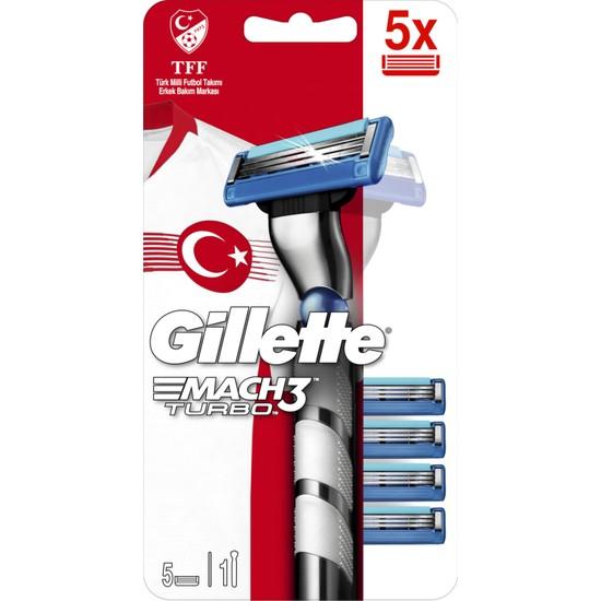 

Бритва Gillette Mach3 Turbo + 5 запасных лезвий, специальный набор National Set