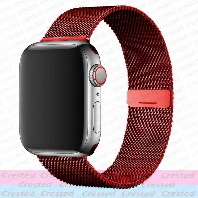 Milanese Loop Strap For Apple Watch Band 44mm 40mm 45mm 41mm 49mm 42mm 38mm Correa Bracelet iWatch Series 3 6 Se 7 8 9 5 Ultra 2