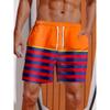 Летние 2024 Мужские шорты 3D-принт Полосатый Принт Пламя Board Shorts Купальные шорты На шнурке Дышащие Короткие Гавайские шорты