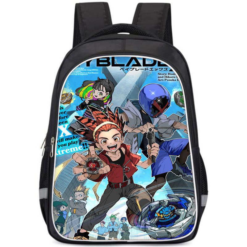 X School Beyblade Backpack Spacious Compartment Unisex Bag For Daily Gift Use