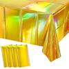 Color Changing Aluminum Film Tablecloth Disposable Water Resistant Stains Resistant For Instants Party Setups And Decoration