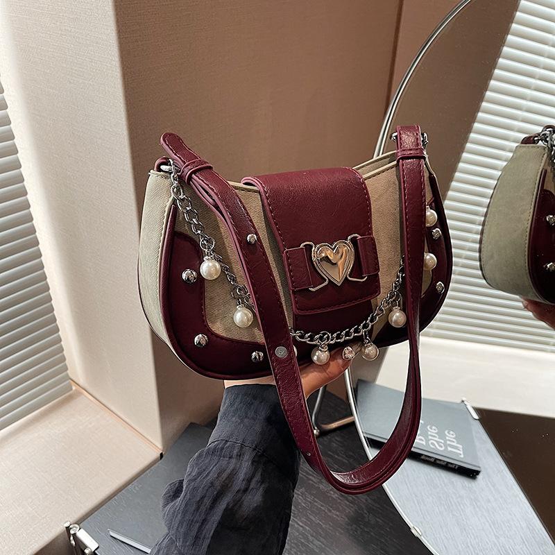 

Сумка через плечо Niche, женская, новинка 2024 года, контрастного цвета, сумка через плечо для поездок на работу, иностранный стиль, универсальная сумка-мессенджер красный