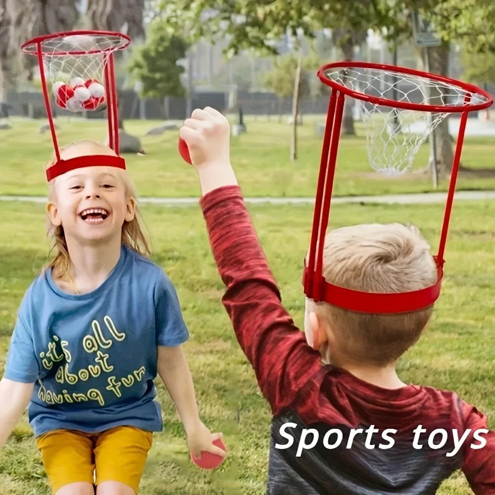 Headband Basketball Party Game Suitable for Parent-Youngsters Competition Adjustable Basketball Net Headband 20 Random Color Balls Two-person Game