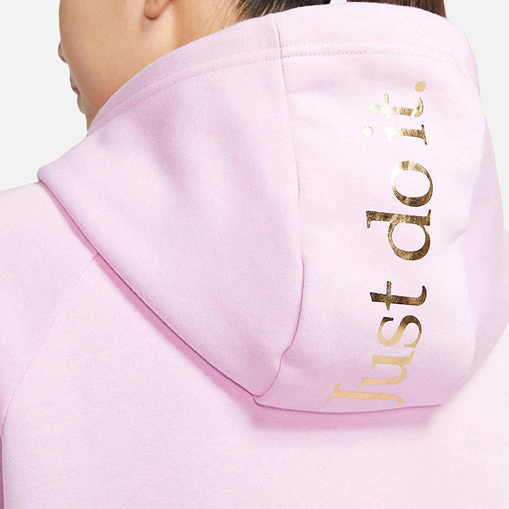 Nike Icon Knit Splicing Warm Hooded Pullover Sweatshirt Women Sweatshirts Light-Arctic-Pink Vibrant-Pink Metallic DM1741-676