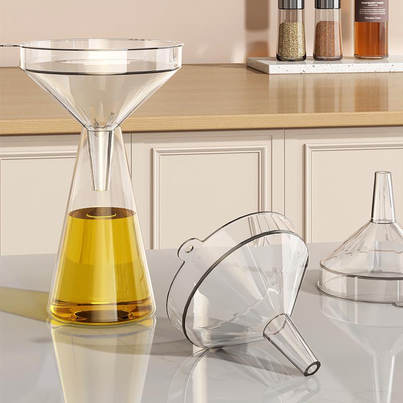 Long Neck Kitchen Funnel for Oil & Food Dispensing, Large & Small Caliber