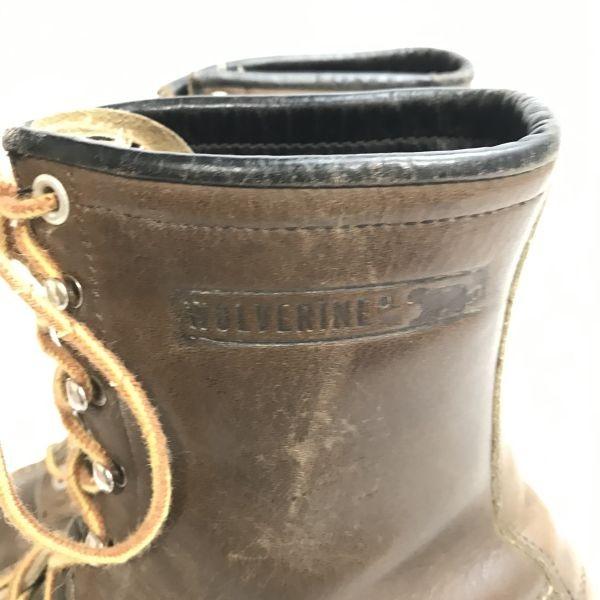 WOLVERINE Kožené šněrovací pracovní boty Vintage Velikost 12D 29.5-30.0 Hnědé 1000 Mile(POUŽITÝ)