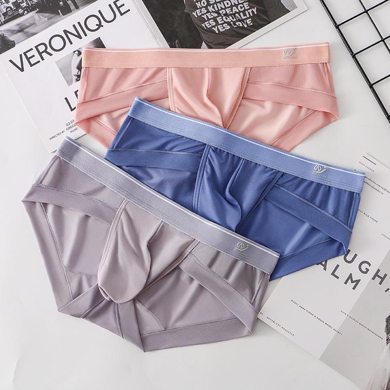 Men's 2025 Ultra-Thin Sexy Mesh Triangle Underwear - Breathable Ice Silk, Quick-Drying & Transparent.