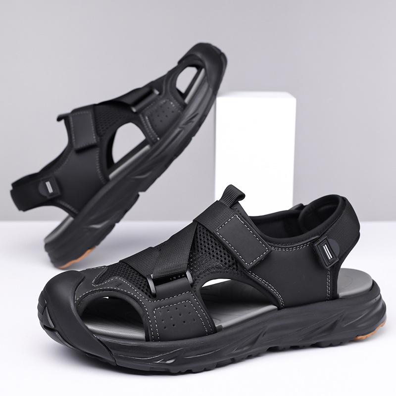 Modă 2025 Noi Sandale de Vad Anti-coliziune de Vară pentru Bărbați Pantofi de Plajă Culoare Solidă Modă Masculină Casual Respirabile Sandale cu Platformă Bărbat