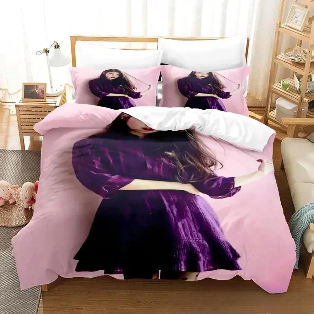 3D Print Singer IU I Ji Eun Bedding Set Duvet Cover Bed Set Quilt Cover Pillowcase Comforter King Queen Size Boys Adult Bedding