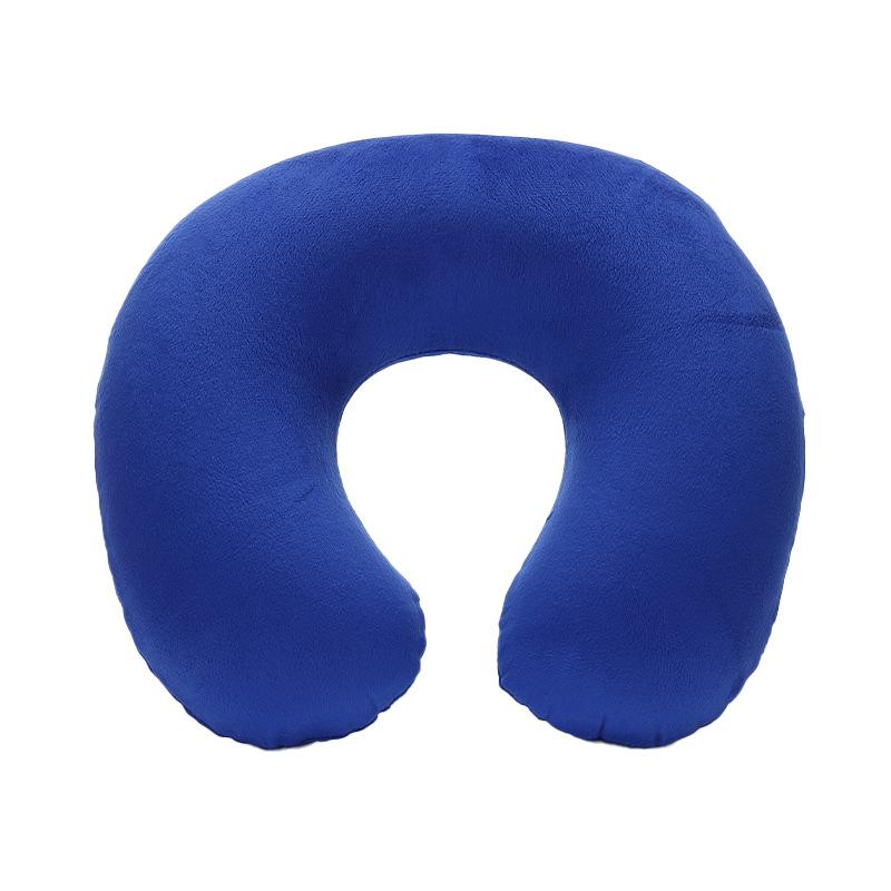 Promotional Inflatable U-Shaped Travel Neck Pillow with Plush Outerwear