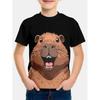 Kids 3D Boy T-Shirt Capybara Cartoon Graphic Short Sleeve Loose Tee Children Summer Outdoor Daily Outfit