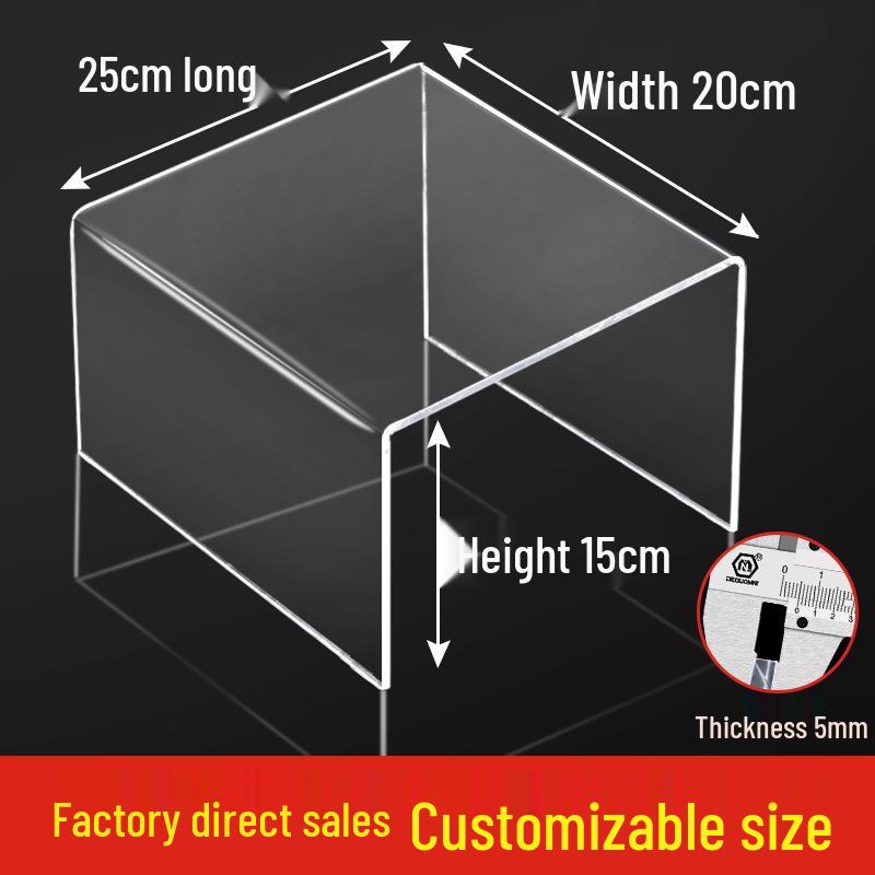 Acrylic U-Shaped Shelf Display Stand with Layered Dividers for Figures, Blind Boxes, Bags, and Cosmetics.