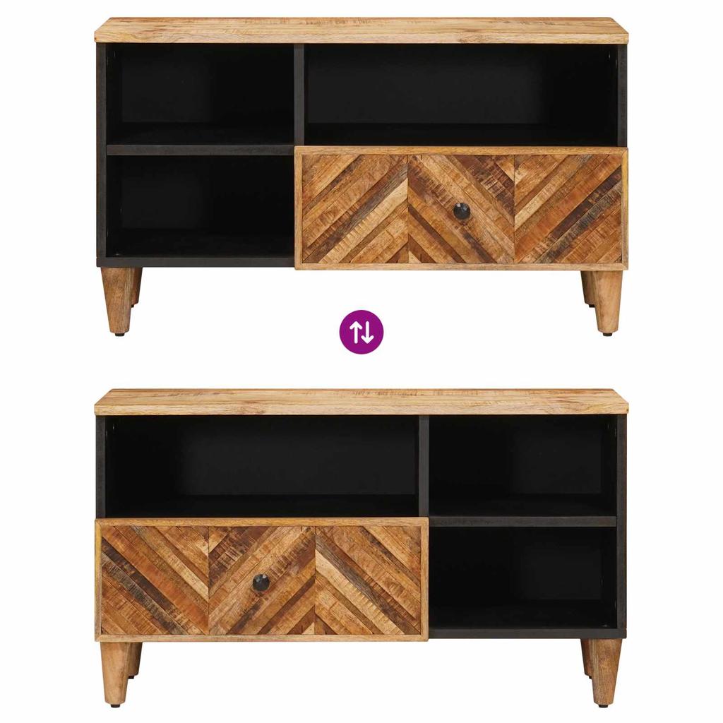 Storage Cabinet in Brown 80 x 33.5 x 46 cm Solid Mango Wood