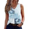 Womens Tank Tops Sleeveless Loose Fit Tops V Neck Pleated Shirts Basic Tees
