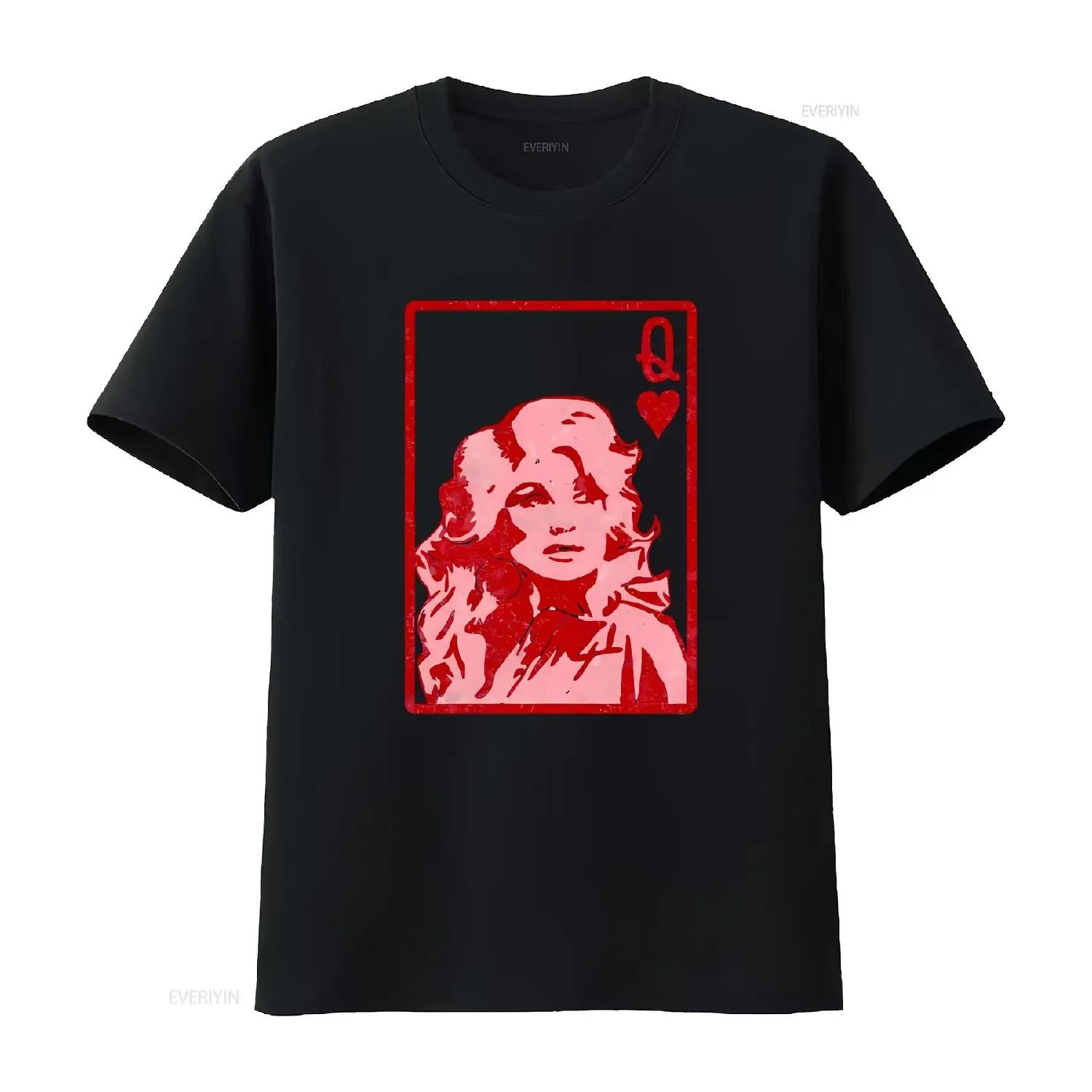 Dolly T Shirt Doly Queen Fan of Hearts Country Cowgirl Parton Funny Music vintage Washed Comfortable Stretched Slightly Stylish S