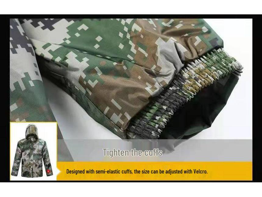 Camouflage Regenmantel- & Hosen-Set für Outdoor-Wandern und Hochwasserschutz