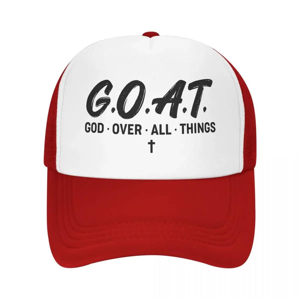 Gorra de Béisbol Personalizada GOAT Dios Sobre Todas las Cosas Unisex para Mujer Transpirable Gorra de Camionero Gorras Deportivas Snapback