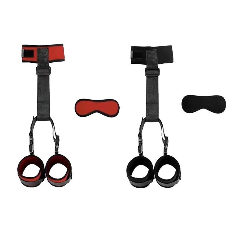 Nylon 3 Piece Bondage Gear Adjustable Women Collar Restraints Set for Couple Adult Fetish Bedroom Game