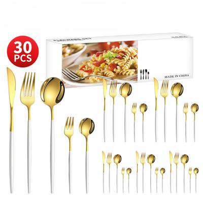 Stainless Steel 30-Piece Tableware Steak Knife, Fork and Spoon 5 Main Pieces Tableware Suit