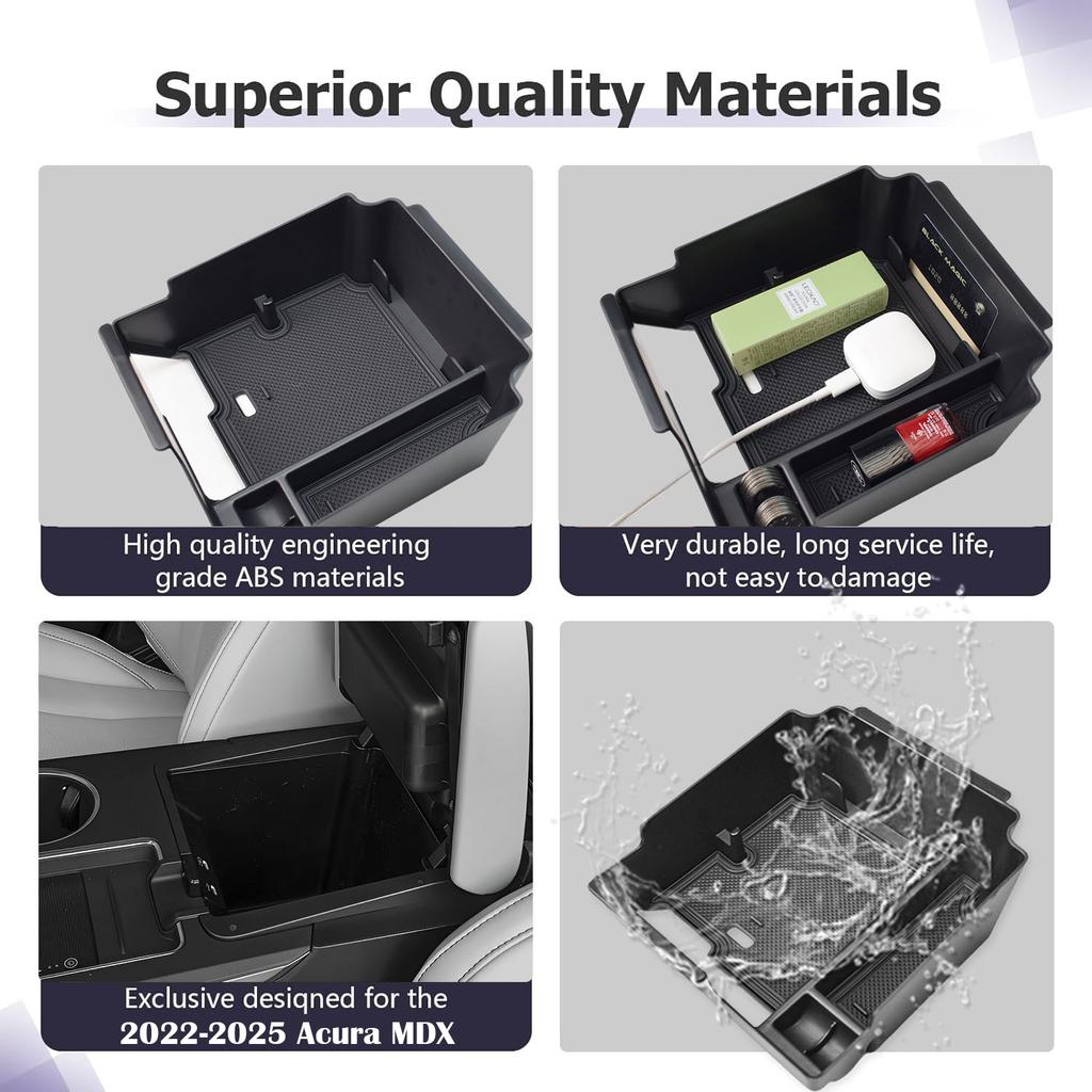Für 2025 Acura MDX Armlehnen-Aufbewahrungsbox Ablage Mittelkonsolen-Organizer Sekundäre Autoaufbewahrung Mittelkonsolen-Innenzubehör