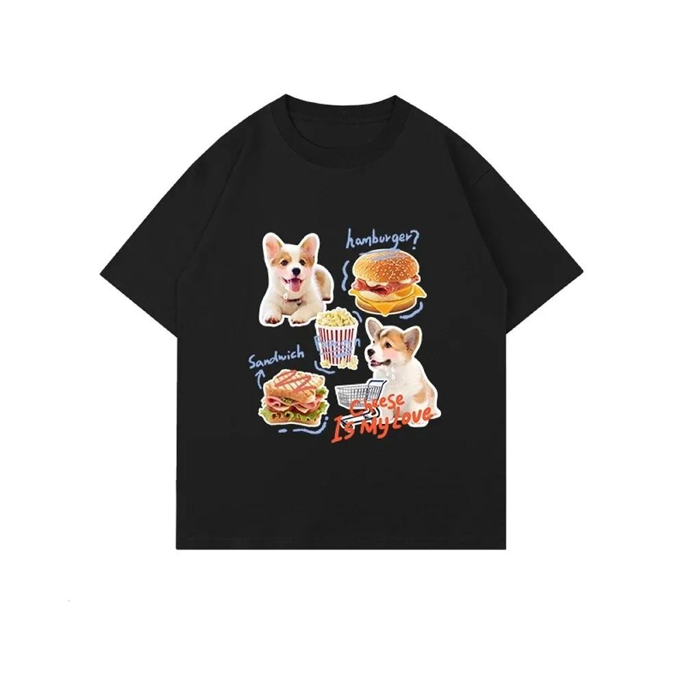 Kätzchen Avatar Bluse Damen T-Shirt Weiblich Y2k Kleidung Mädchen Kawaii Oberteile Haustier Druck Streetwear Niedliche Katze Grafik Kleidung