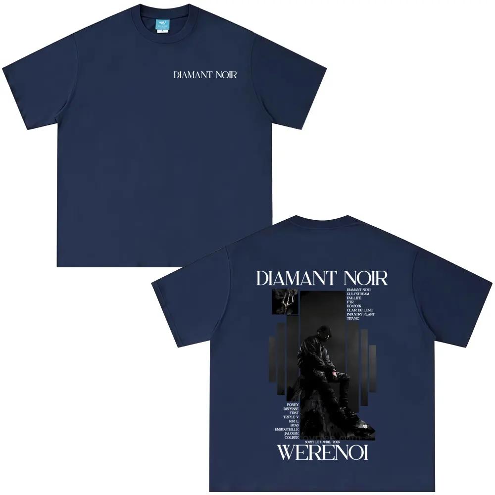 2026 Summer Rapper WeRenoi Diamond Black Album T-shirt Male Hip-hop Fashion Pop Music Cotton Short Sleeve Clorhing