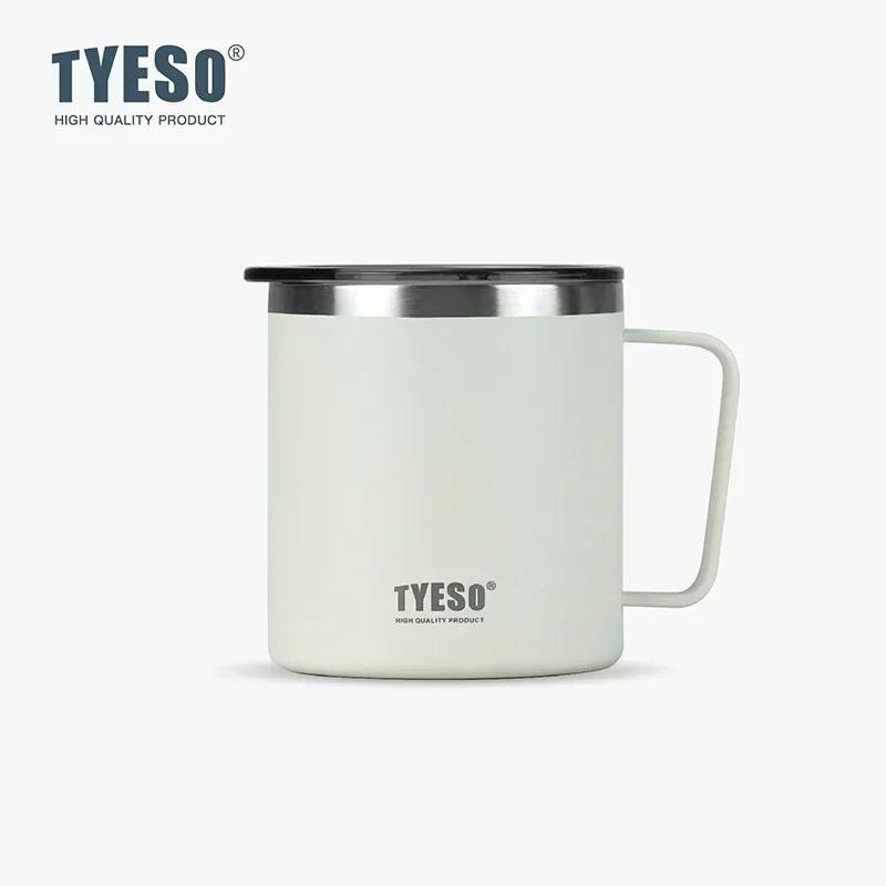Tyeso 400ml Stainless Steel Vacuum-insulated Cold Insulated Coffee Cup with Handle High Aesthetic Value Vacuum Flasks for Daily 400ML белый