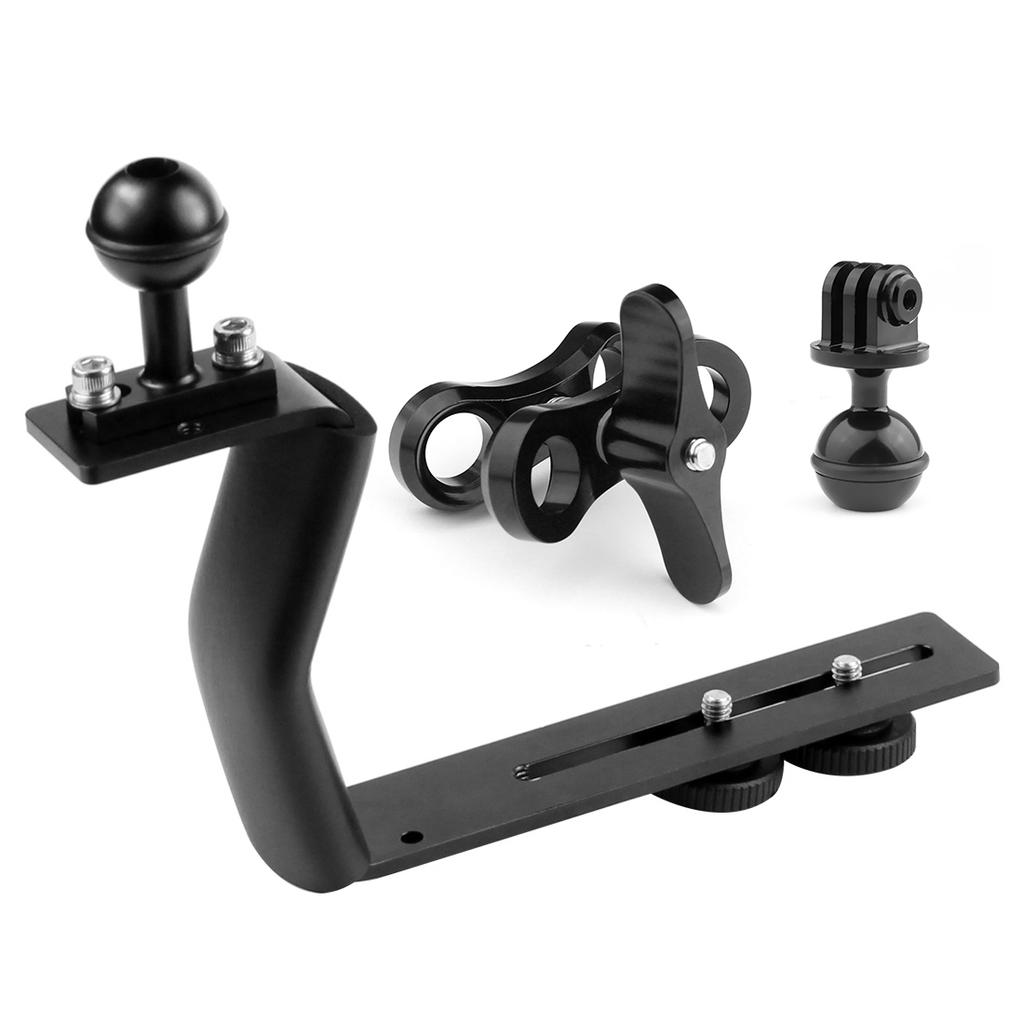 Aluminum Alloy Diving Bracket Z Type Single Handle With Base Adapter for Gopro Underwater Camera Photo Housing FlashLight