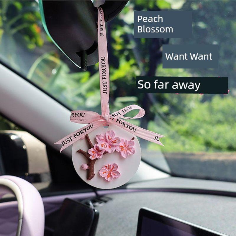 Gardenia Car Air Freshener Rearview Mirror Perfume Diffuser Stone Fragrance for Women High-End Car Interior Scent Hanger Wardrobe Peach Blossoms Are Blooming - Gardenia