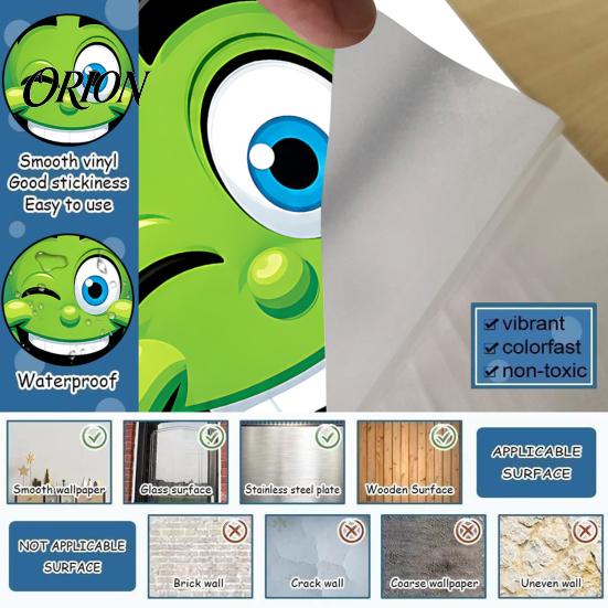 Cartoon Expression Stickers for Garbage Bins Funny Trash Can Sticker, Cute Big Eye Decorative Removable PVC Recycling Adhesive Label, Waterproof Decal