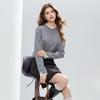 Betu Women's Color-Block Collar Long-Sleeve Knit Sweater