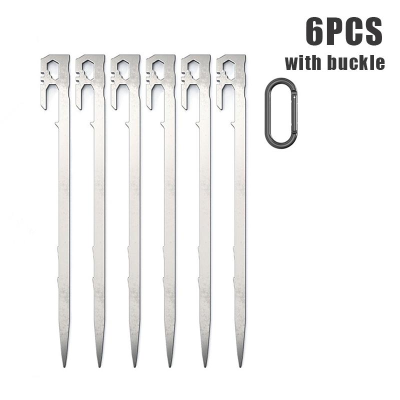 

6 шт. Колышки для палатки для кемпинга, колышки для тента, 28 см, нержавеющая сталь, садовые гвозди для грунта, колышки для пляжных навесов, гамака, батута