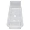 Refrigerator Organizer Bin Clear Storage Bin with 2 Divided Compartments for Kitchen Cabinet OfficeS: 40x16x14.1cm