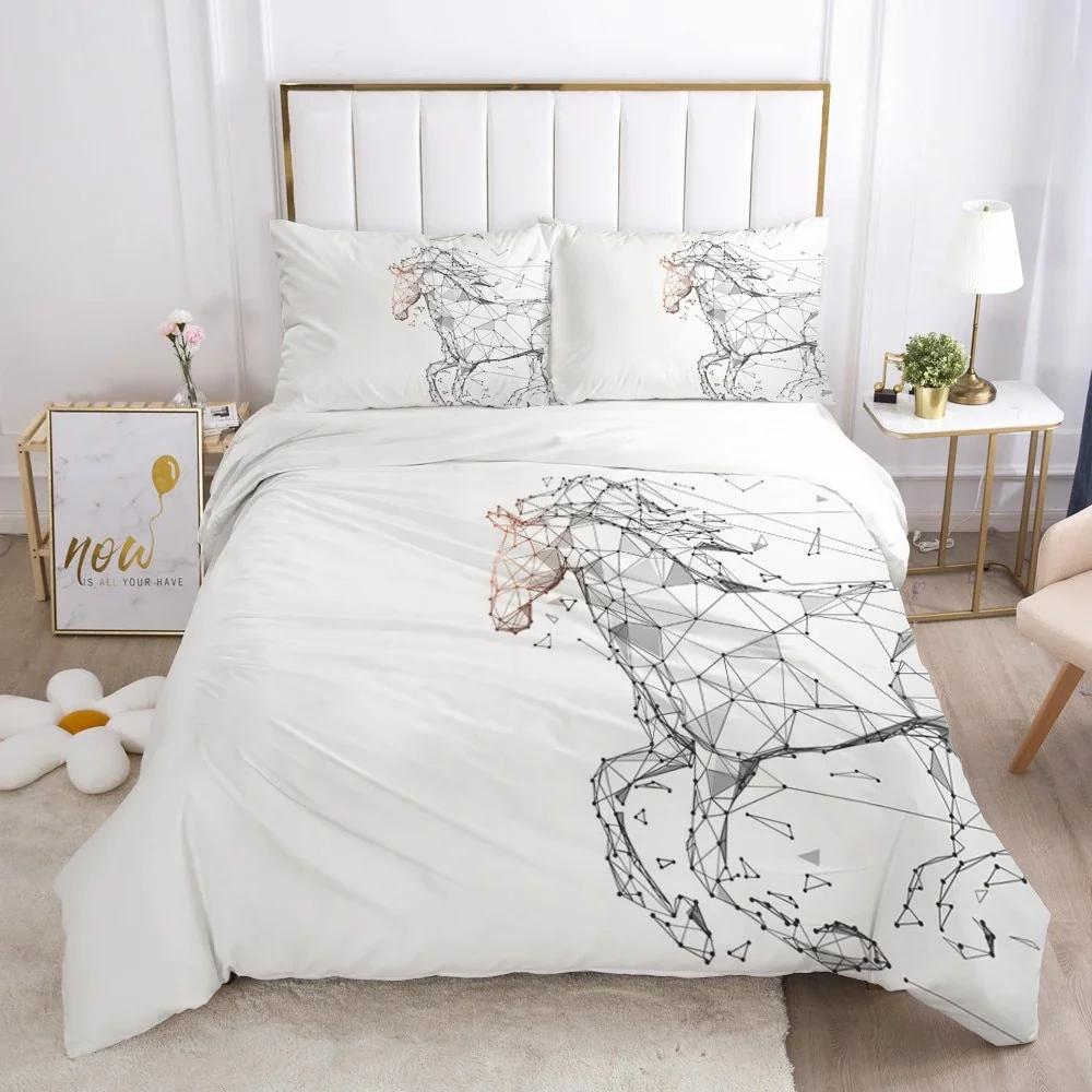 

Sketch Watercolor Art Horse 3d Printed Animals Running Horse Duvet Cover Adult Children for Bedroom Decorations Queen King Size 70x133cm 2pcs
