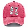 For New PVC Men's Vintage Washed Digital Printed Logo Sunshade Baseball Cap 6-Panel Adjustable